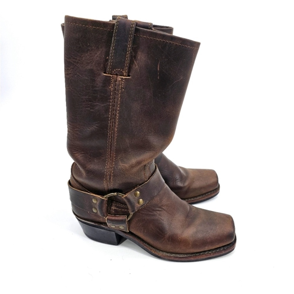 Frye brown harness slouchy boot